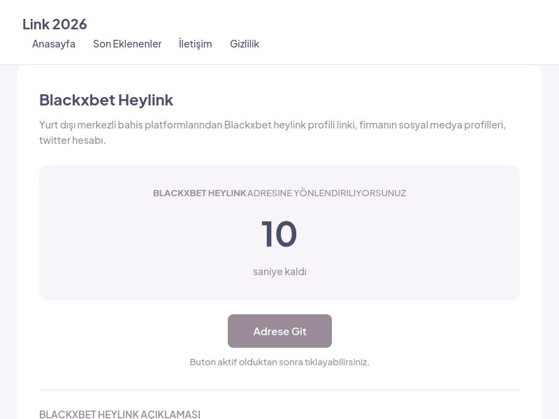 Blackxbet Heylink - Link 2026 - Ekran Görüntüsü