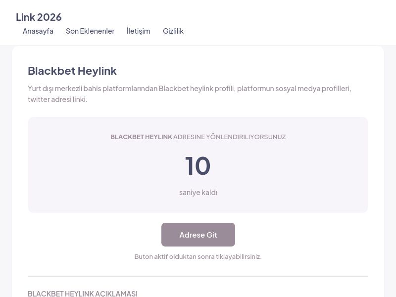 Blackbet Heylink - Link 2026 - Ekran Görüntüsü