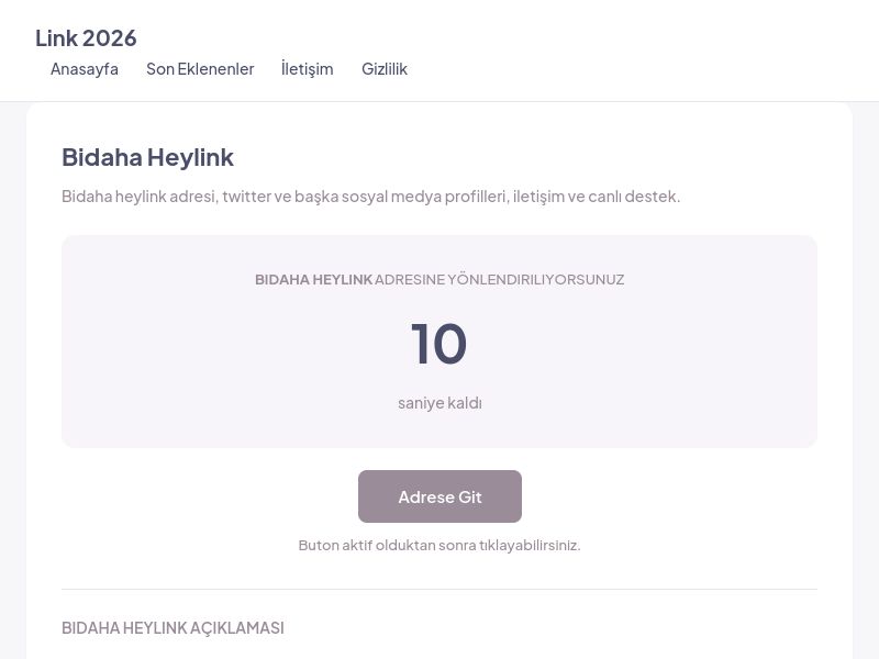 Bidaha Heylink - Link 2026 - Ekran Görüntüsü