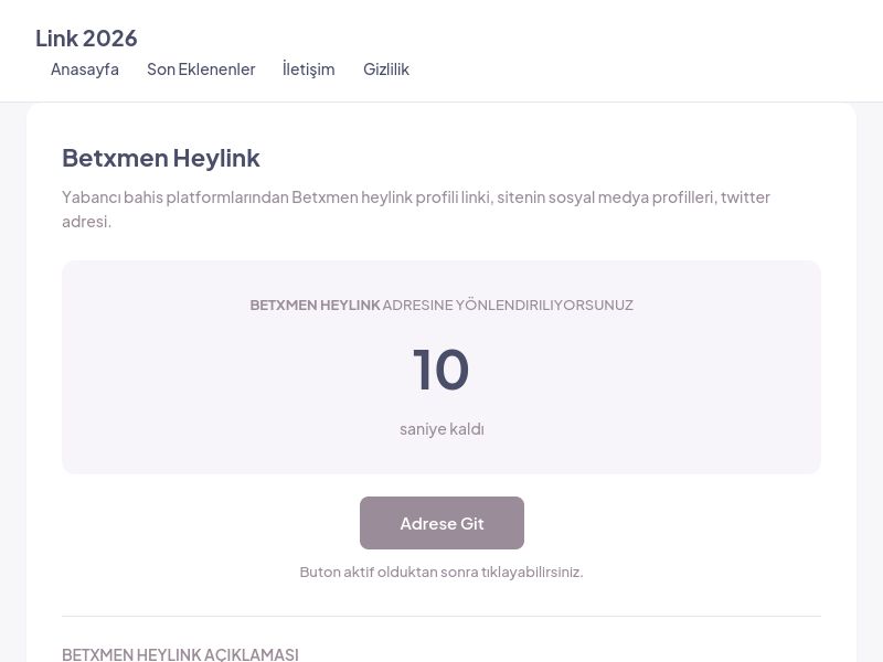 Betxmen Heylink - Link 2026 - Ekran Görüntüsü