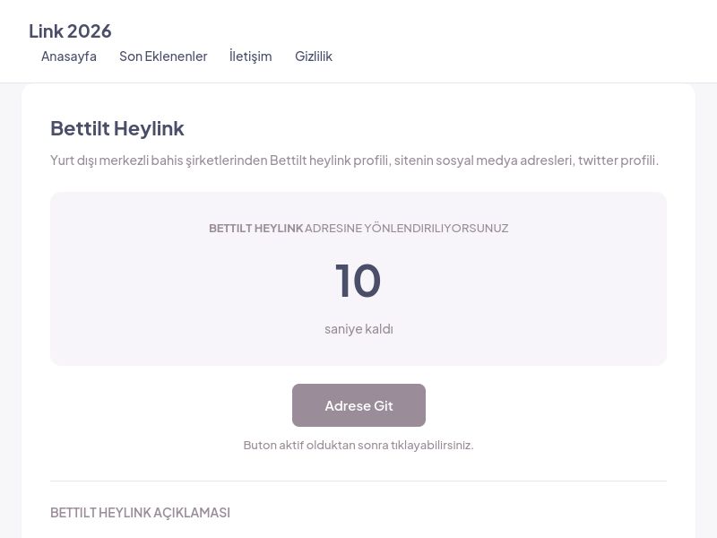 Bettilt Heylink - Link 2026 - Ekran Görüntüsü
