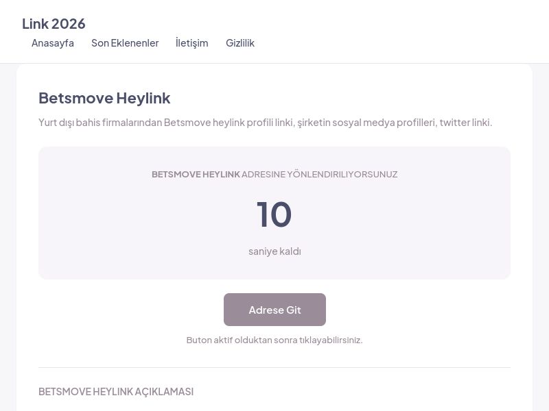 Betsmove Heylink - Link 2026 - Ekran Görüntüsü