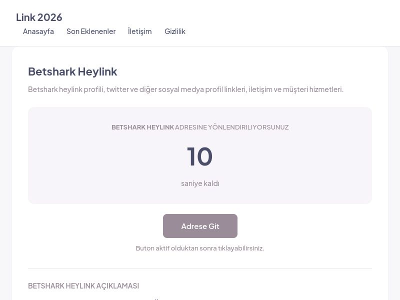 Betshark Heylink - Link 2026 - Ekran Görüntüsü