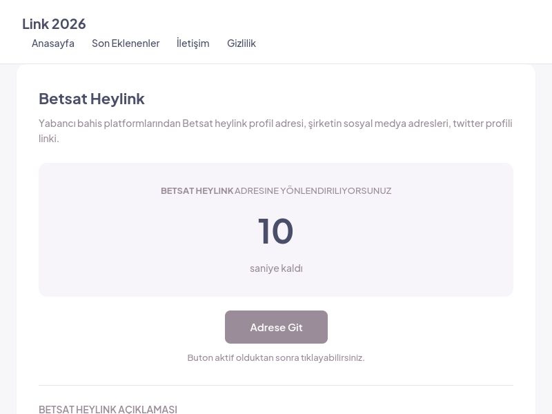 Betsat Heylink - Link 2026 - Ekran Görüntüsü