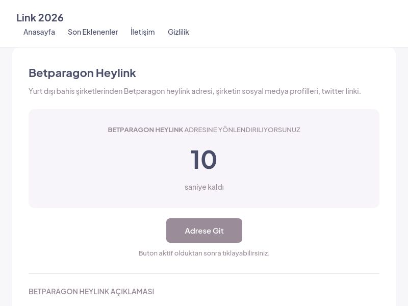 Betparagon Heylink - Link 2026 - Ekran Görüntüsü