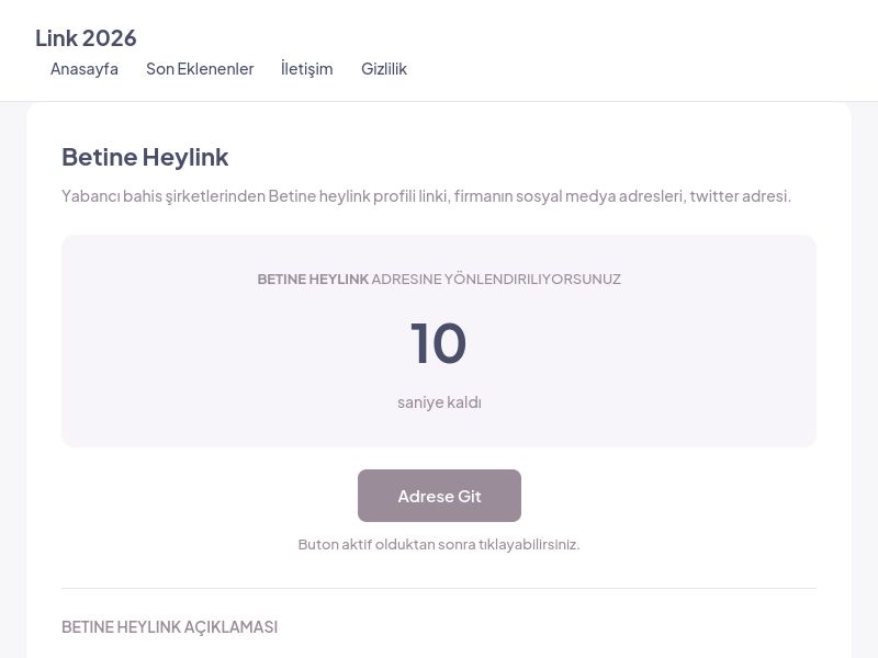 Betine Heylink - Link 2026 - Ekran Görüntüsü