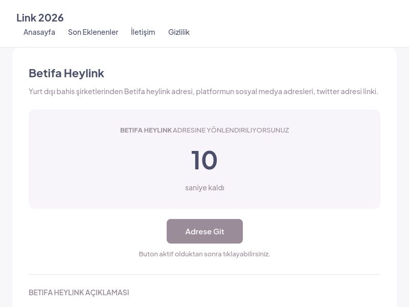 Betifa Heylink - Link 2026 - Ekran Görüntüsü