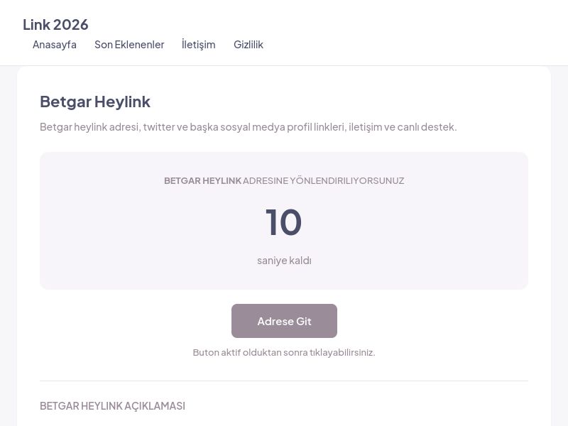 Betgar Heylink - Link 2026 - Ekran Görüntüsü