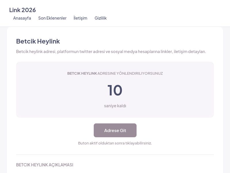 Betcik Heylink - Link 2026 - Ekran Görüntüsü
