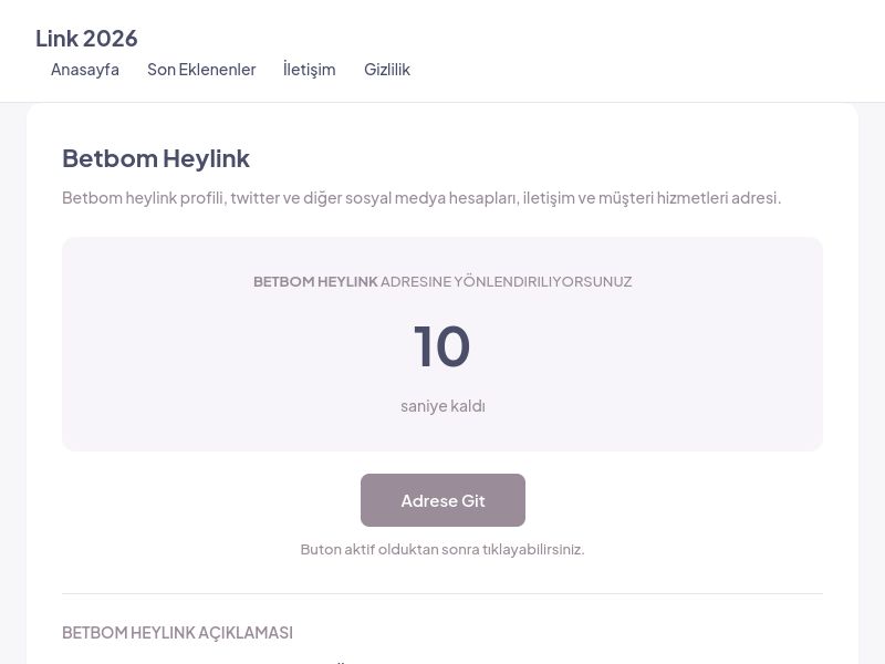 Betbom Heylink - Link 2026 - Ekran Görüntüsü