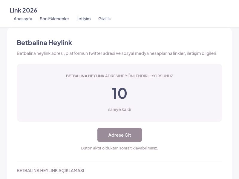 Betbalina Heylink - Link 2026 - Ekran Görüntüsü