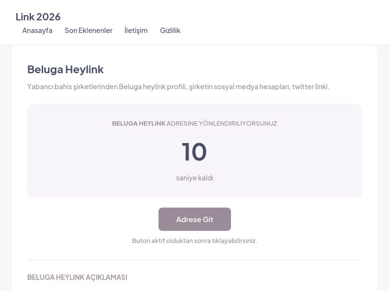 Beluga Heylink - Link 2026 - Ekran Görüntüsü