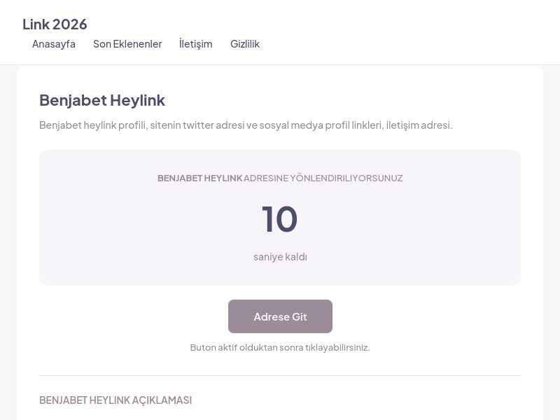 Benjabet Heylink - Link 2026 - Ekran Görüntüsü