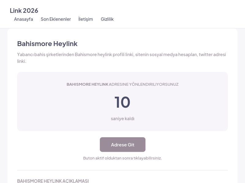 Bahismore Heylink - Link 2026 - Ekran Görüntüsü