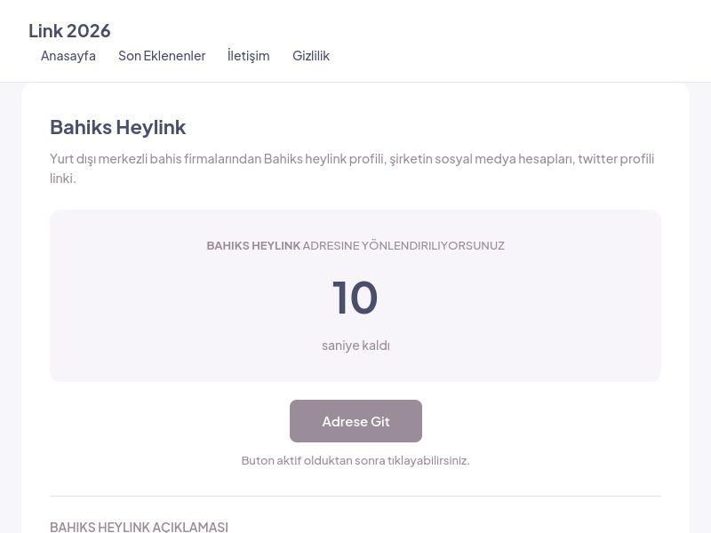 Bahiks Heylink - Link 2026 - Ekran Görüntüsü