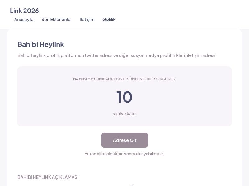 Bahibi Heylink - Link 2026 - Ekran Görüntüsü