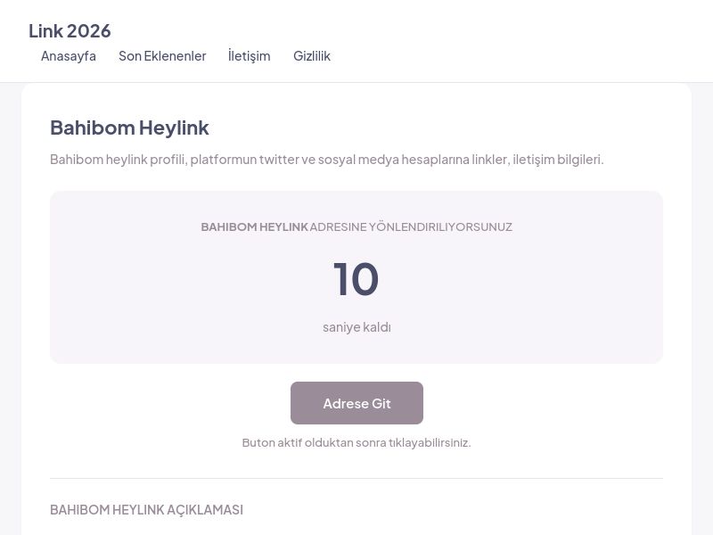 Bahibom Heylink - Link 2026 - Ekran Görüntüsü