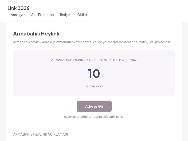 Armabahis Heylink - Link 2026 - Ekran Görüntüsü
