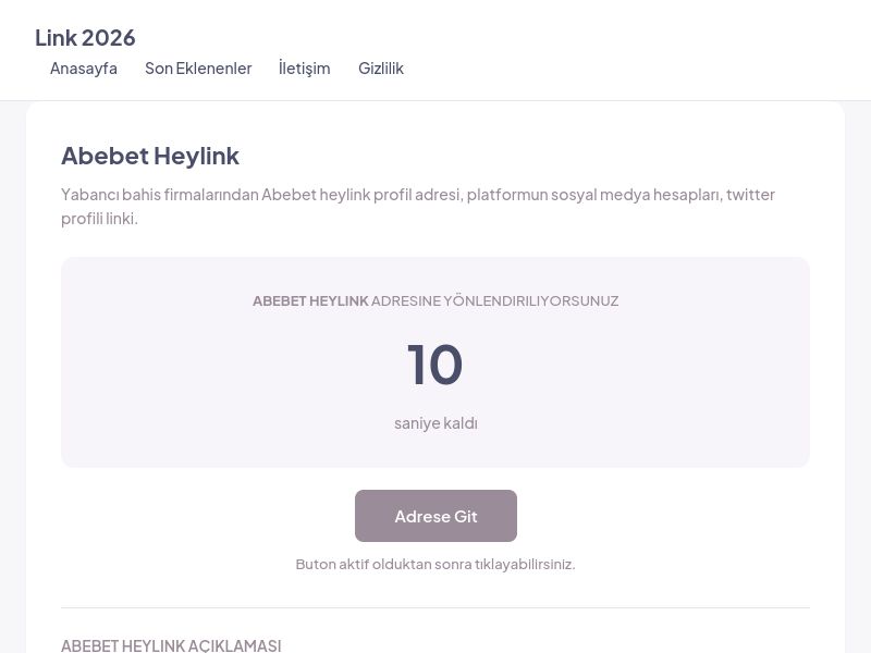 Abebet Heylink - Link 2026 - Ekran Görüntüsü